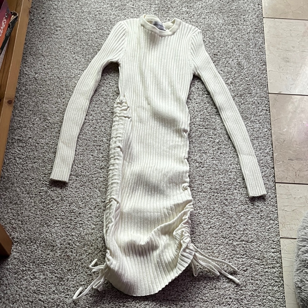 Hello Molly Cream Long Sleeve Dress